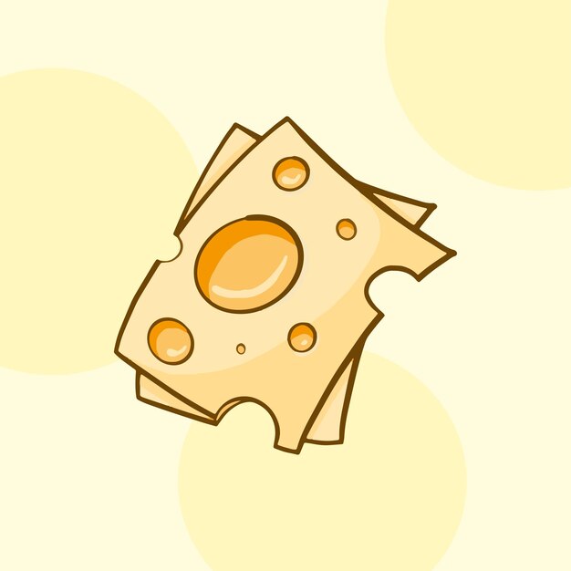 Illustrazione vettoriale disegnata a mano di fette di formaggio