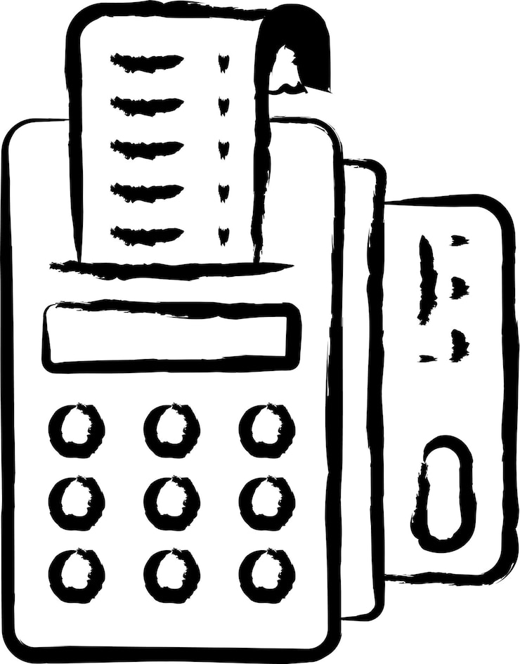 Vettore illustrazione vettoriale disegnata a mano di pos termina