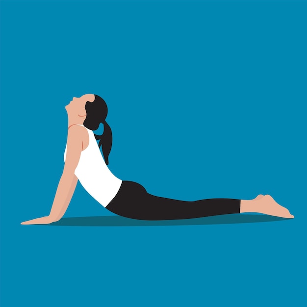 illustrazione vettoriale donna che fa esercizio di yoga Stretching meditazione sfondo isolato