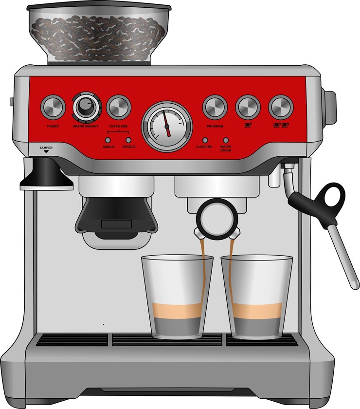Vettore illustrazione vettoriale eps della macchina del caffè
