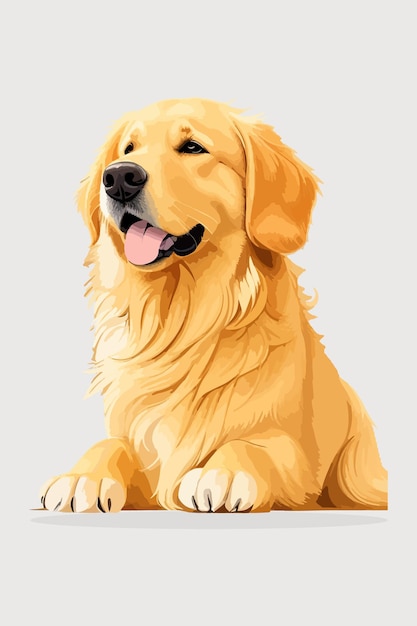 Illustrazione vettoriale Golden Retriever splendidamente isolata su sfondo bianco