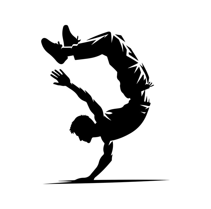 Vettore illustrazione vettoriale grafica della silhouette del parkour