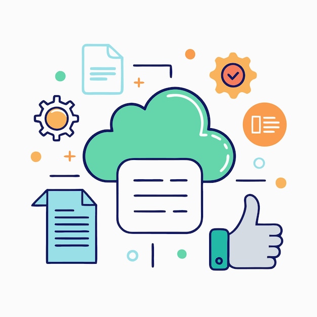 Illustrazione vettoriale grafica di informazioni sul servizio cloud