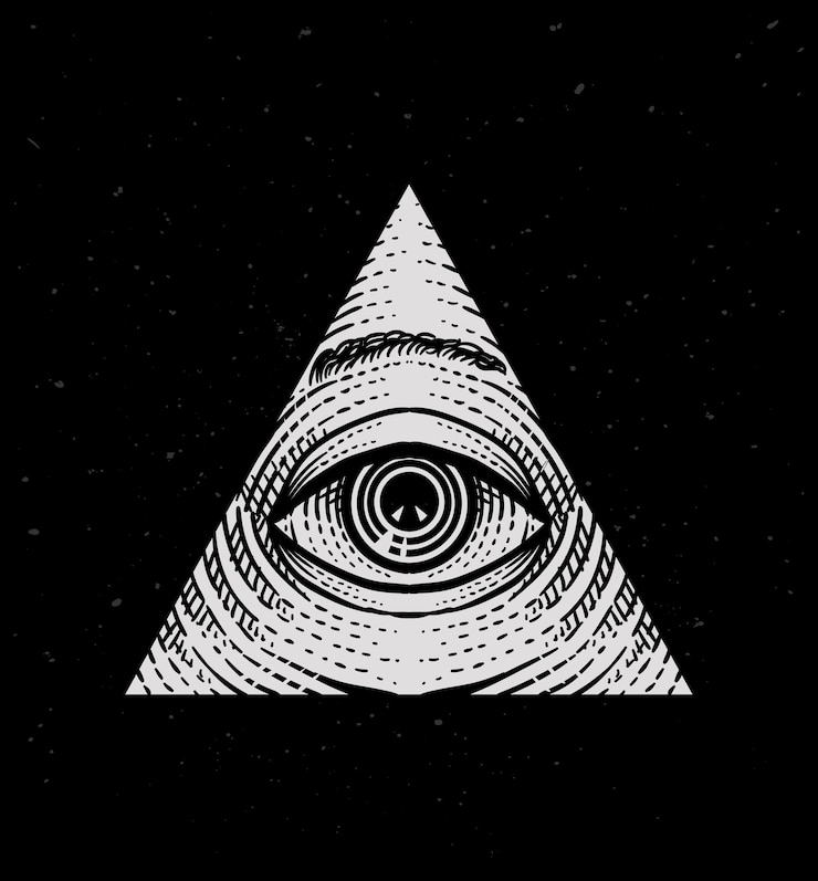 Vettore illustrazione vettoriale illuminati occhio disegno isolato disegno tatuaggio disegno maglietta disegno poster