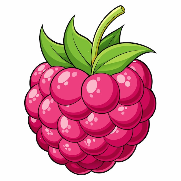 Illustrazione vettoriale in stile cartone animato di Raspberry Clipart