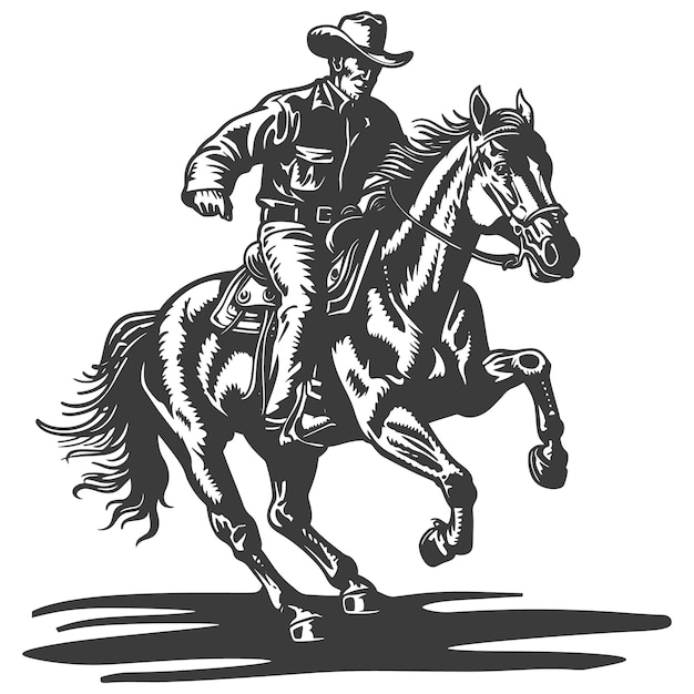 Illustrazione vettoriale in stile intaglio in legno a cavallo