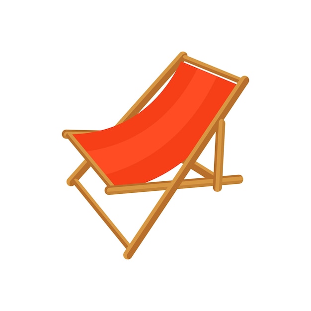 Illustrazione vettoriale in stile piatto della sedia da spiaggia Illustrazione delle vacanze estive