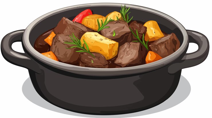 Vettore illustrazione vettoriale isolata di pot roast clipart