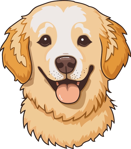Illustrazione vettoriale kawaii adesivo Golden Retriever