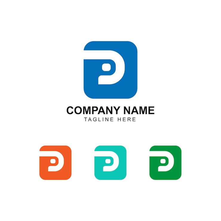Vettore illustrazione vettoriale minimalista del design del logo della lettera p