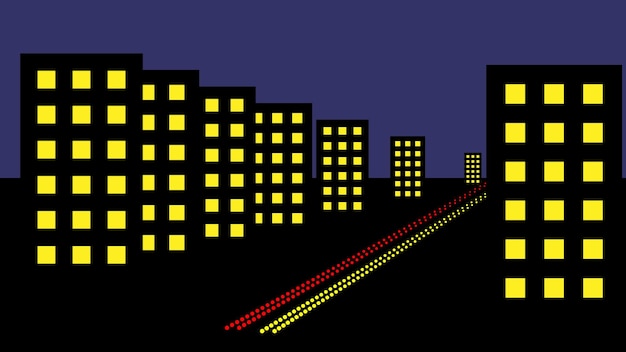 Illustrazione vettoriale minimalista della città notturna