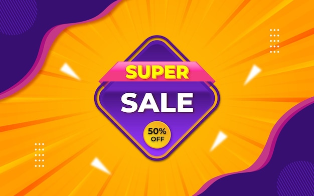 Illustrazione vettoriale modello di banner super vendita Offerta speciale di grandi vendite Design moderno di banner