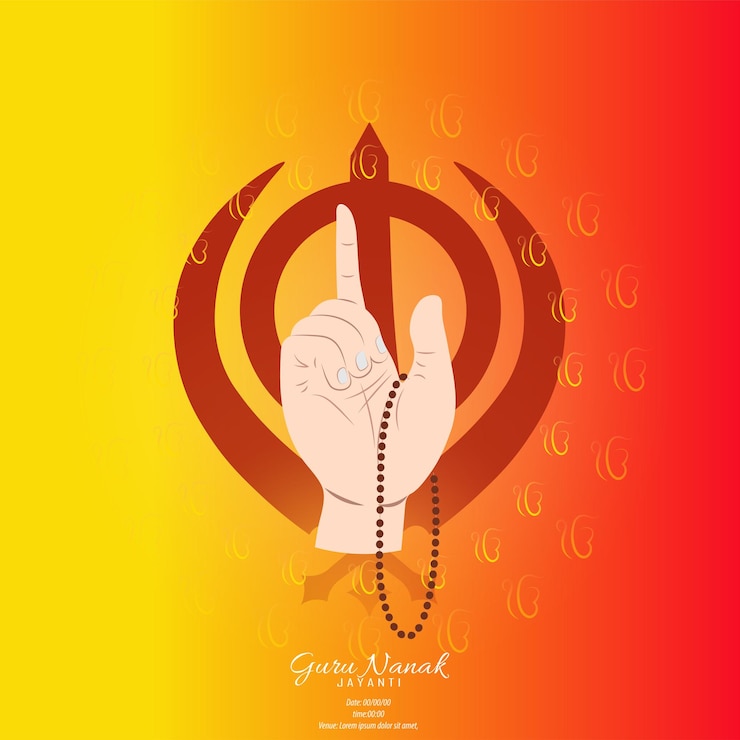 Vettore illustrazione vettoriale per guru nanak jayanti l'anniversario di nascita di guru nanak dev ji