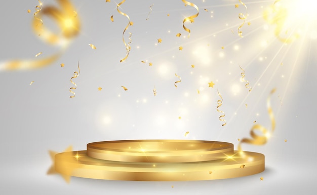 Illustrazione vettoriale per i vincitori del premio Piedistallo o piattaforma per onorare i vincitori del premio