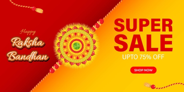 Illustrazione vettoriale per il festival indiano Raksha Bandhan Sale banner