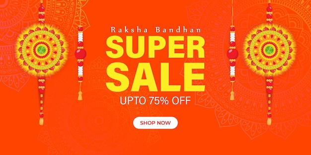 Illustrazione vettoriale per il festival indiano Raksha Bandhan Sale banner