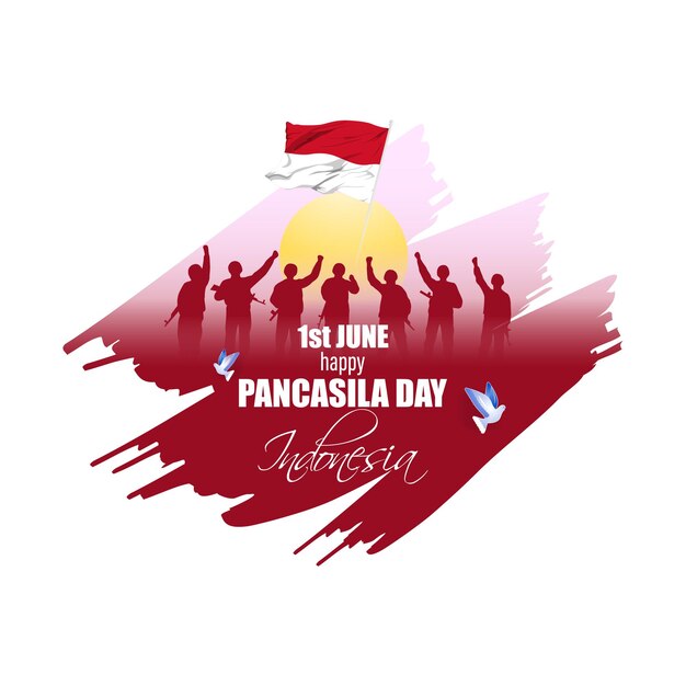 Illustrazione vettoriale per il giorno di Pancasila Indonesia