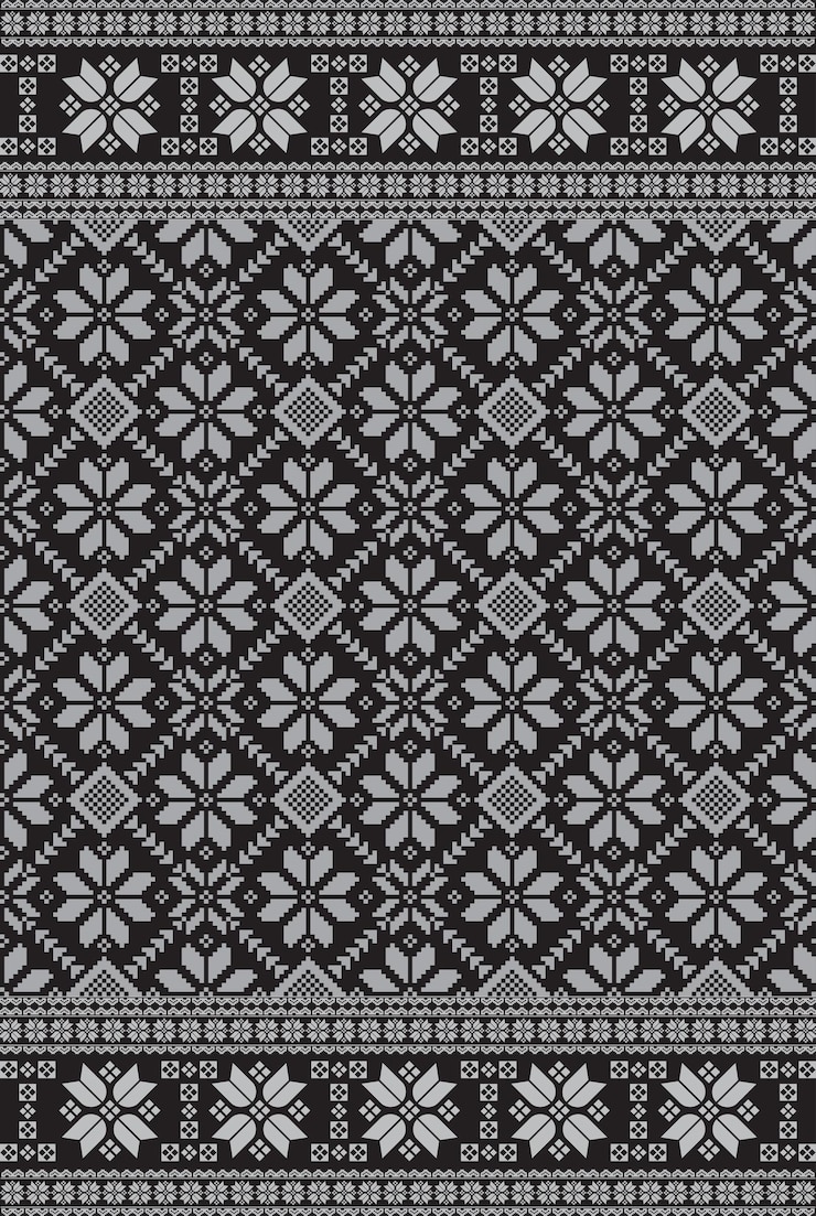 Vettore illustrazione vettoriale per il motivo batik malese indonesiano riau