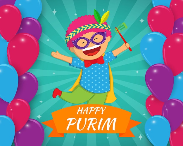 Illustrazione vettoriale per il saluto del festival di Purim
