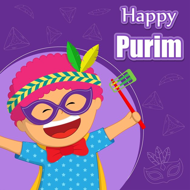 Illustrazione vettoriale per il saluto del festival di Purim