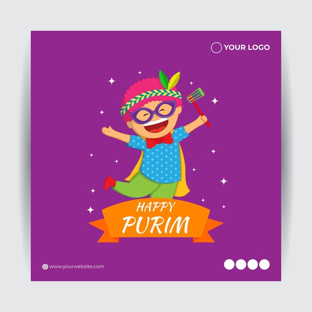 Illustrazione vettoriale per il saluto del festival di Purim