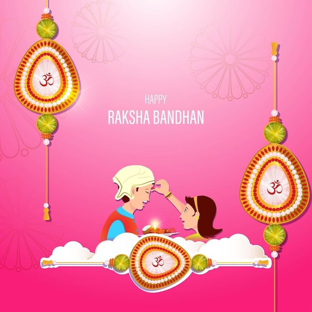 Illustrazione vettoriale per il saluto di Raksha Bandhan festival indiano