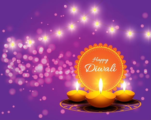 Illustrazione vettoriale per il saluto felice del festival indiano Diwali