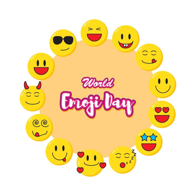 Illustrazione vettoriale per la giornata mondiale degli Emoji
