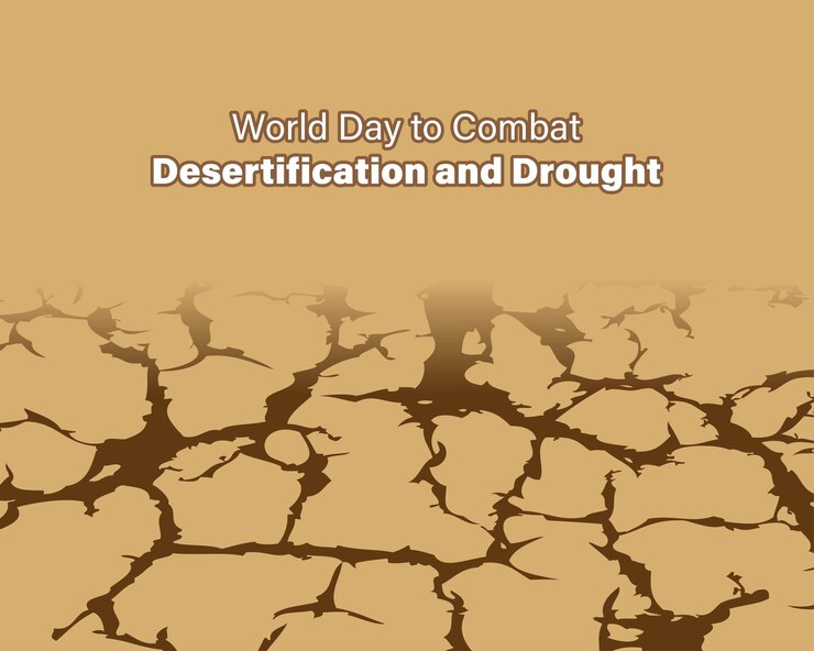 Vettore illustrazione vettoriale per la giornata mondiale per combattere la desertificazione e la siccità