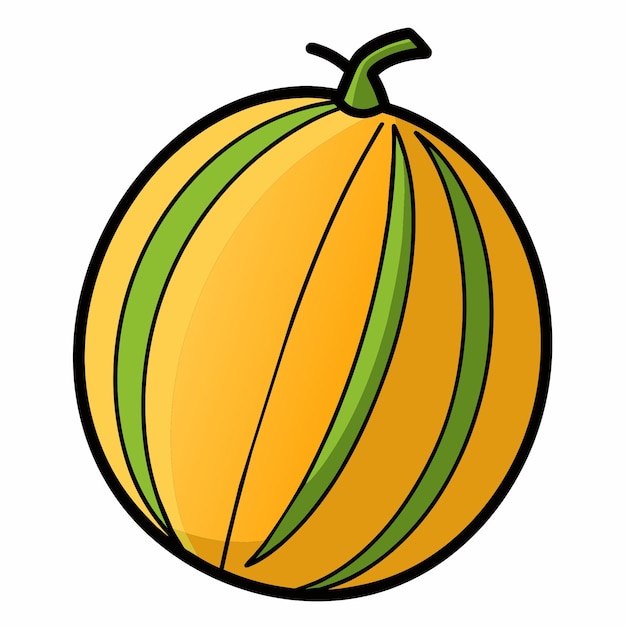 Illustrazione vettoriale piana isolata di melone muschio