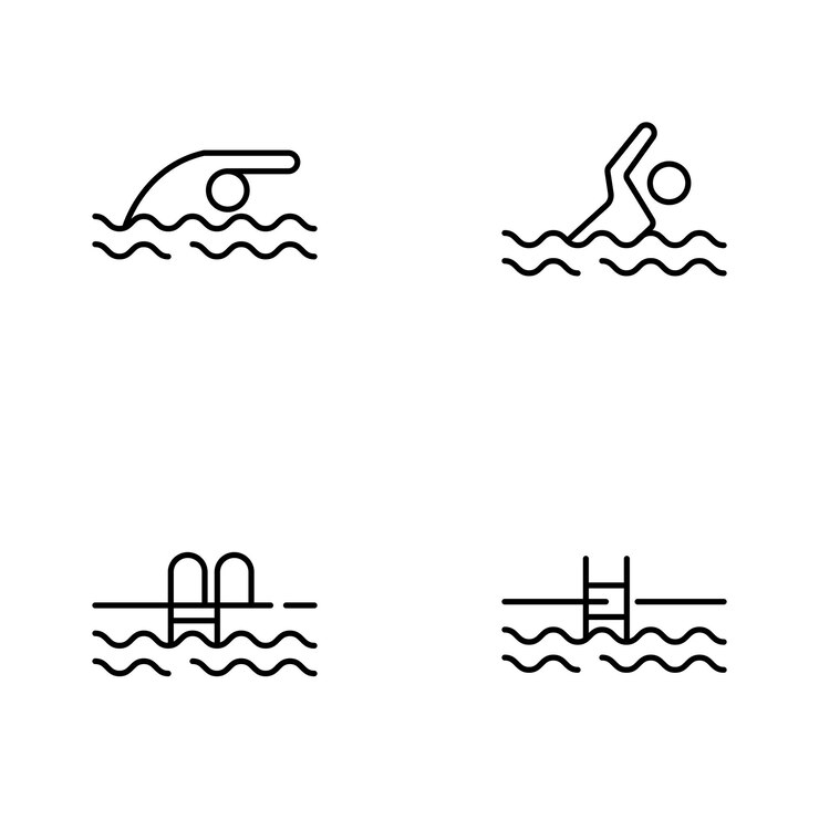illustrazione vettoriale piatta della piscina