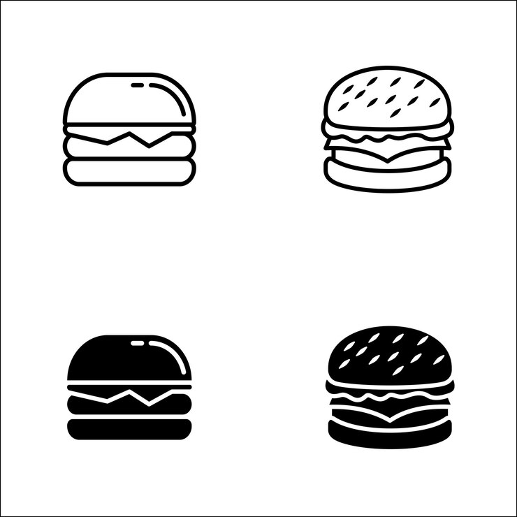 Illustrazione vettoriale piatta di Burgers