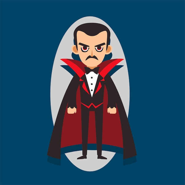 illustrazione vettoriale piatta di Dracula vampiro 12