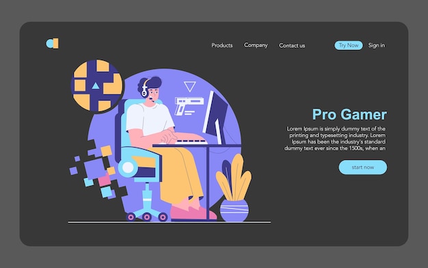 Illustrazione vettoriale piatta di Esport