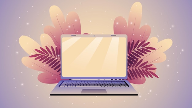 illustrazione vettoriale piatta di laptop vettore laptop business idea lavoro da casa lavoro da casa