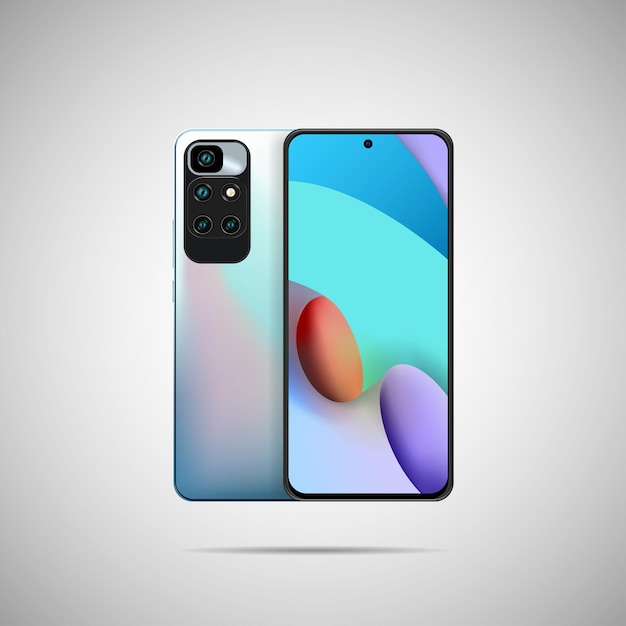 Illustrazione vettoriale realistica Smartphone anteriore e posteriore Smartphone con schermo mockup con schermo vuoto per il tuo design