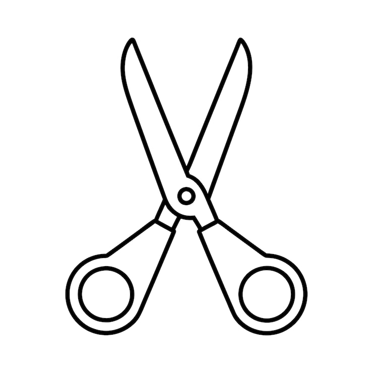 Vettore illustrazione vettoriale scissor line art per stampa e uso digitale