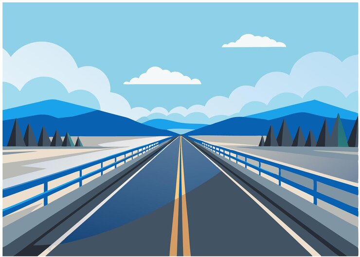 Illustrazione vettoriale stradale autostradale