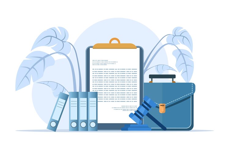 Vettore illustrazione vettoriale sul concetto di diritto e giustizia o consulente legale cliente