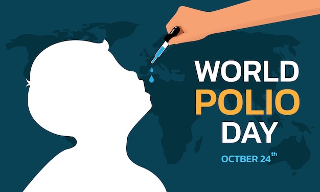 Illustrazione vettoriale sul tema della giornata mondiale della polio il 24 ottobre
