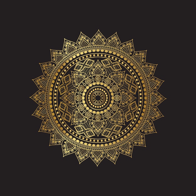 Illustrazione vettoriale sullo sfondo nero dorato