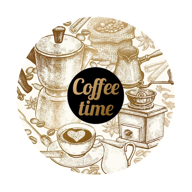 Illustrazione vettoriale Tempo del caffè