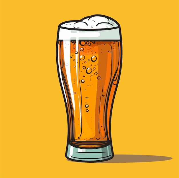 Illustrazione vettoriale vintage di birra retrò isolata su sfondo neutro