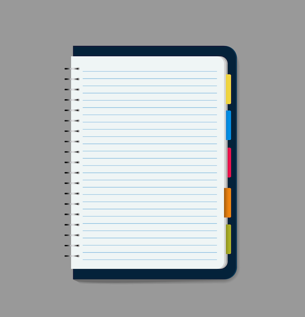 Illustrazione vettoriale vuoto notebook