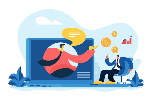 Illustrazione virtuale di vettore di concetto di vendite.
