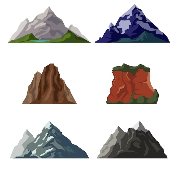 Illustrazioni delle cime delle montagne