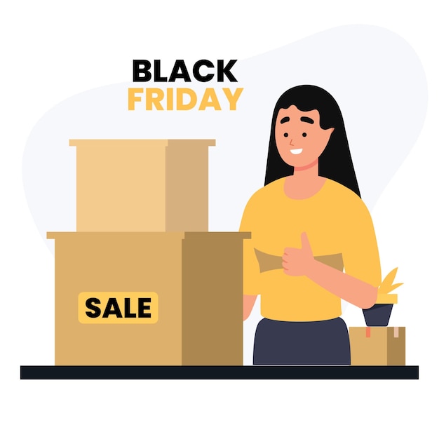 Illustrazioni delle vendite online del Black Friday