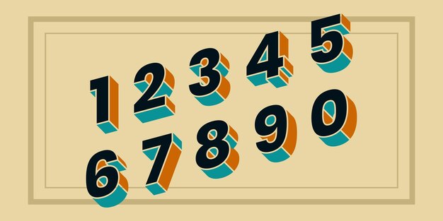 Illustrazioni vettoriali alfabetiche dei caratteri dei numeri delle forme geometriche 3D a colori creativi vettoriali