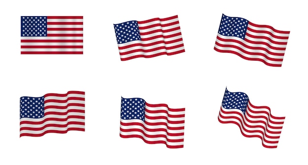 Illustrazioni vettoriali bandiera USAIllustrazione vettoriale 3D dell'onda della bandiera volante degli Stati Uniti d'America