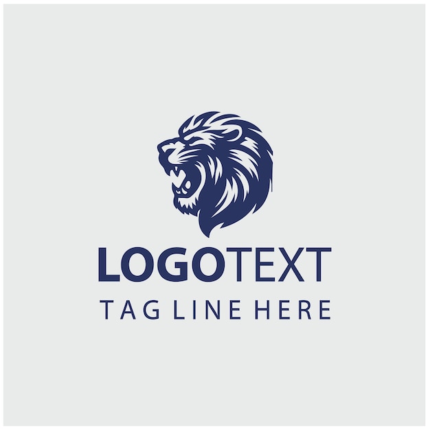 Illustrazioni vettoriali del logo del leone ruggente